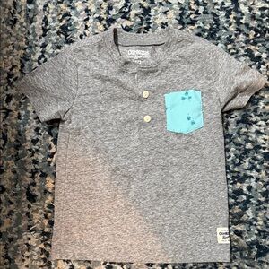 OshKosh B'gosh Heather Gray Tee with Aqua Pocket